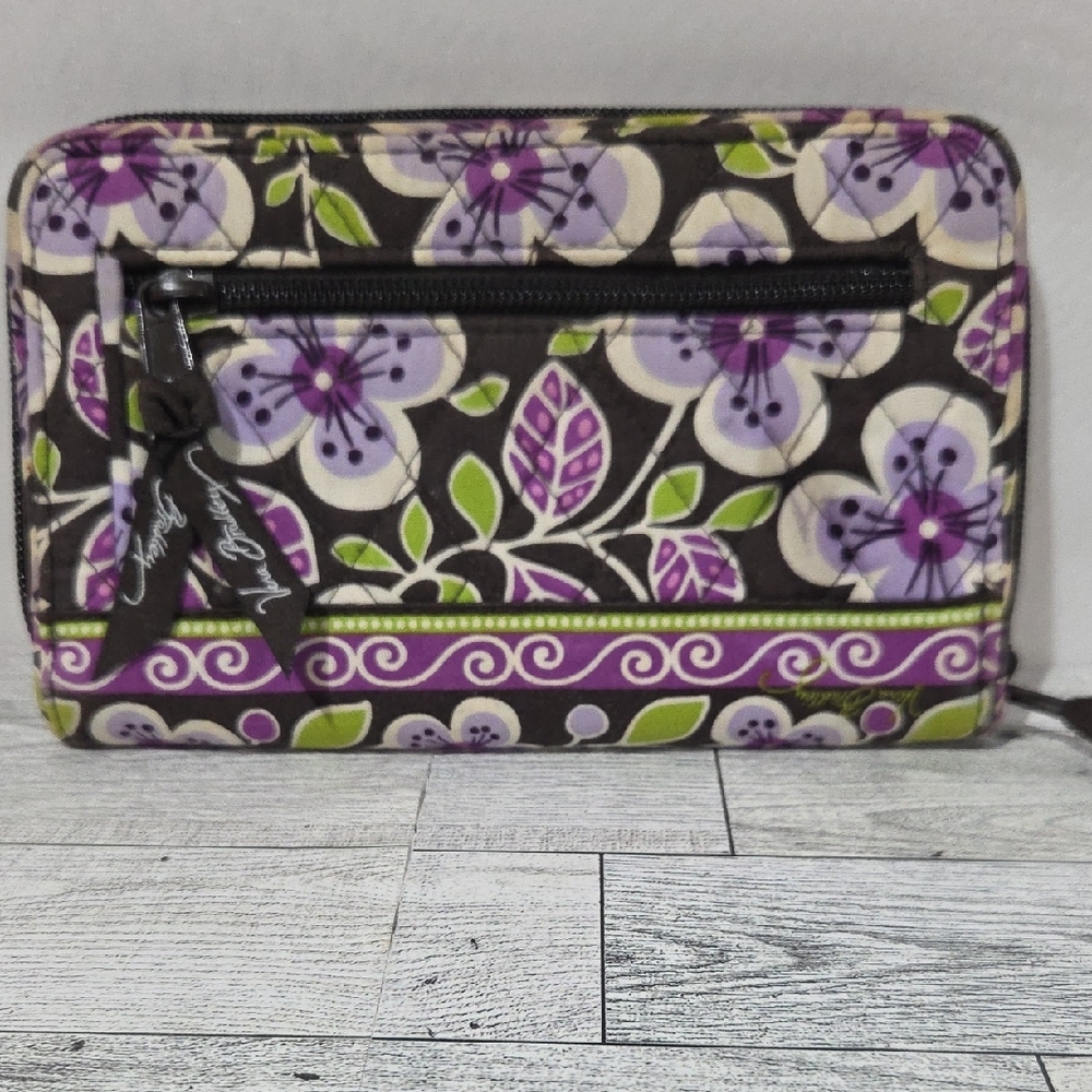 Vera Bradley Plum Petals Turnlock Wallet - Picture 2 of 16